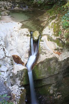 Little waterfall near the famous Kozjak waterfall (Slap Kozjak) - Kobarid, Julian Alps in Slovenia
