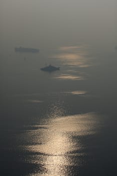 Ships on the adriatic sea in Trieste