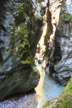 View of the Tolminska korita in Slovenia