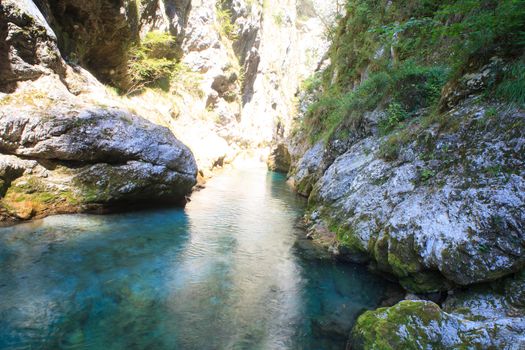 View of the Tolminska korita in Slovenia