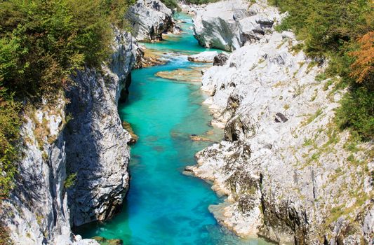 View of Soca river in Slovenia, Europe