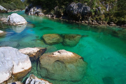 View of Soca river in Slovenia, Europe