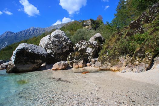 View of Soca river in Slovenia, Europe