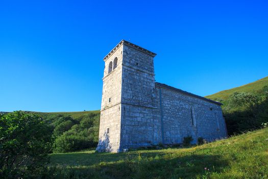 View of St. jerome church in the Nanos mountain - Slovenia