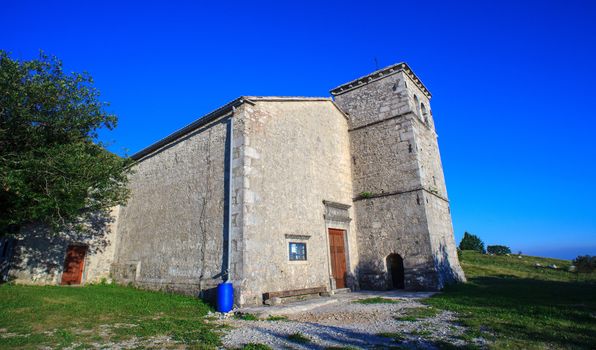 View of St. jerome church in the Nanos mountain - Slovenia