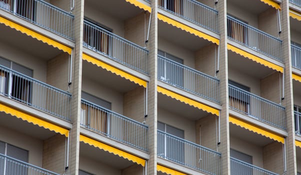 A lot of balcony and windows of Residential Building