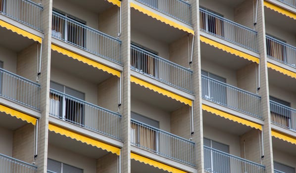 A lot of balcony and windows of Residential Building