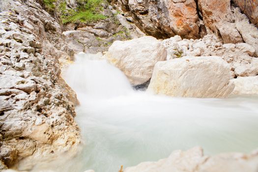 View of Soca river in the Slovenia country