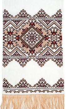 embroidered good by cross-stitch pattern. ukrainian ethnic ornament