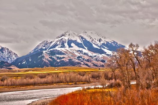 rocky mountains landscapes in montana yellowstone national park