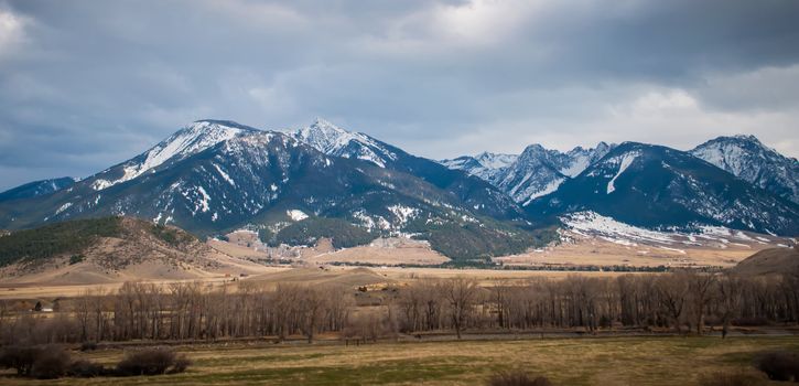 rocky mountains landscapes in montana yellowstone national park