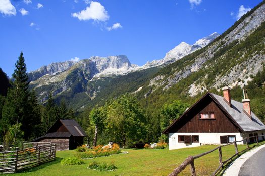 Old wooden house in Slovenian Julian Alps