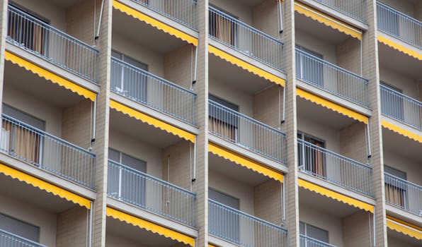 A lot of balcony and windows of Residential Building