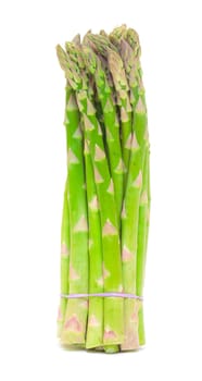 Fresh Green Asparagus Bunch isolated on white background