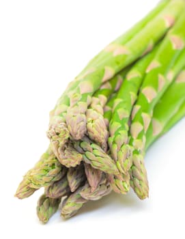 Fresh Green Asparagus Bunch isolated on white background