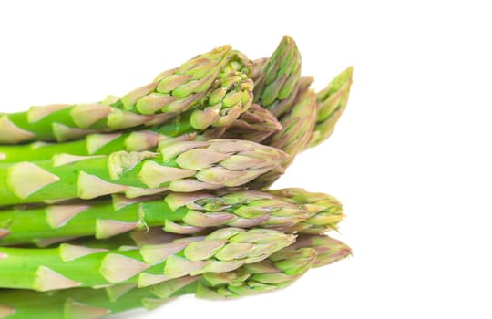 Fresh Green Asparagus Bunch isolated on white background