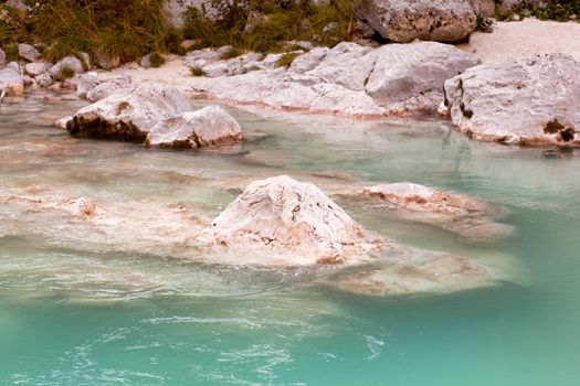 View of Slovenian Soca river in the summer
