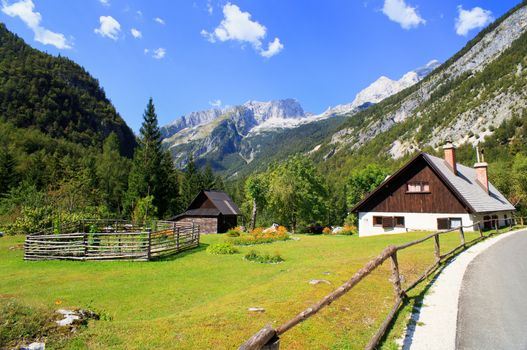 Old wooden house in Slovenian Julian Alps