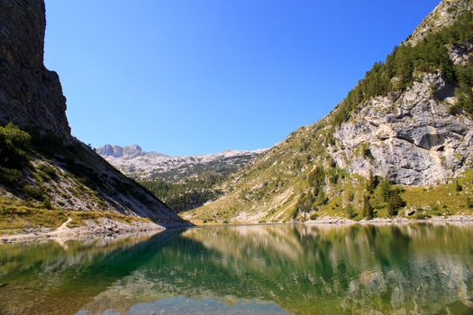 View of krnsko lake in the summer, Slovenia - Europe