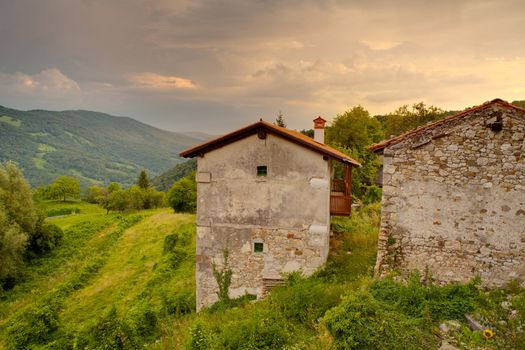 Stone house in the Soca Valley, Slovenia
