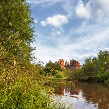 View of Cathedral Rock in Sedona, Arizona.