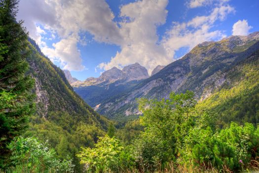 View of Julian Alps in the Slovenian countryside