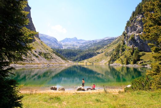 View of krnsko lake in the summer, Slovenia - Europe