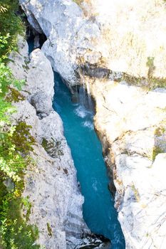 View of Slovenian Soca river in the summer