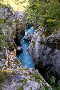 View of Slovenian Soca river in the summer