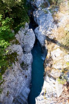 View of Slovenian Soca river in the summer