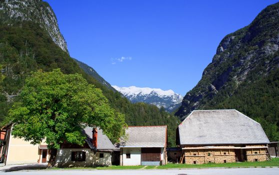 Old wooden house in Slovenian Julian Alps