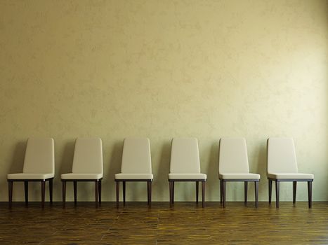 Hall with the chairs near the wall