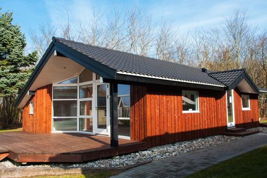 Modern style designed private wooden natureal look home summer house         