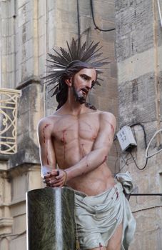 Statue of a suffering Jesus, before his crucifiction