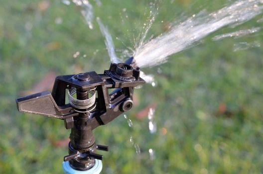 Sprinkler equipment of water in garden