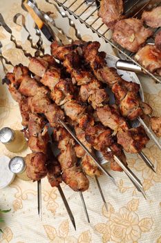 appetizing shish kebab. meat dish