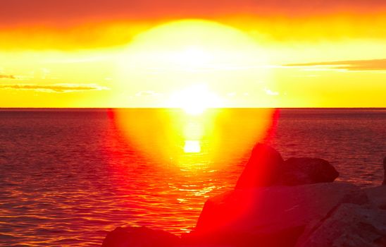 Sunset on the Trieste sea