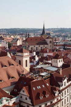 Roof restaurant in Prague, Czech republic