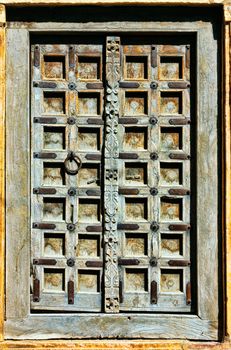 Old wooden door. Rajasthan, India, Asia. Background