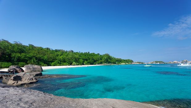 Turquoise water near a beach on Similan's island, Thailand
