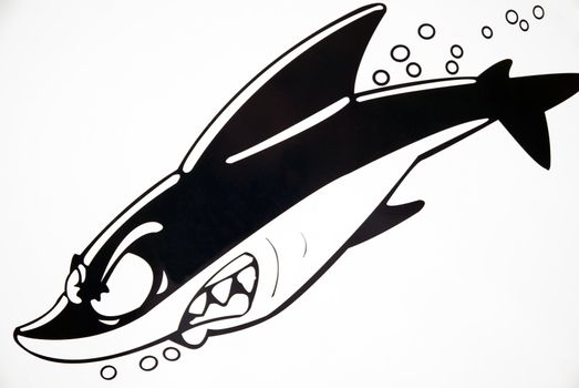Cartoon shark – illustration with white background