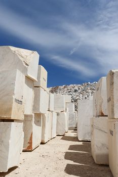 Storageof marble blocks quarried in the outskirts of Borba and  Vila Vicosa, Alentejo, Portugal