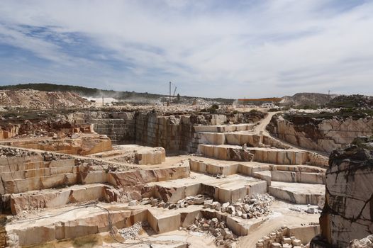 Marble quarry in the region of Borba, Alentejo, Portugal