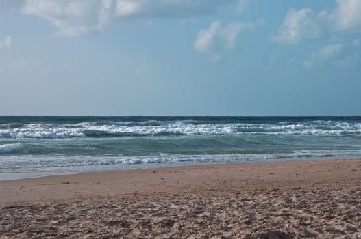 Sand of beach Mediterranean sea .