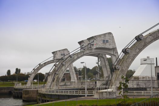 Weir building at Hagestein, The Netherlands