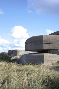 Concrete German bunkers of Second World War