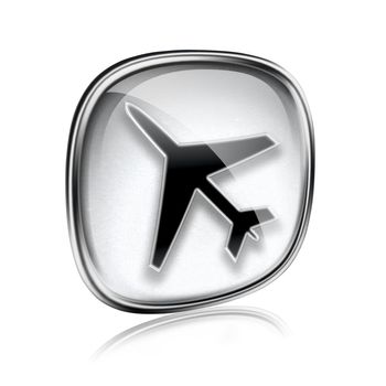 Information icon grey glass, isolated on white background.