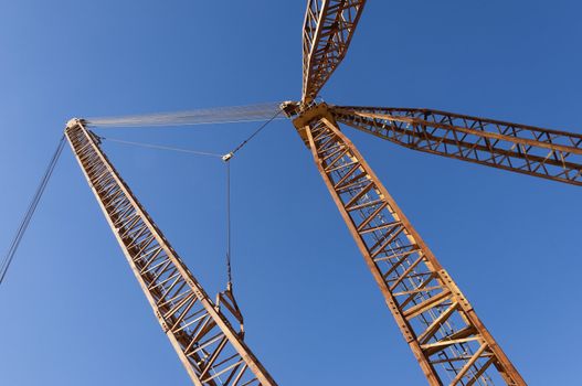 Detail of a crane in a marble quarry in Alentejo, Portugal