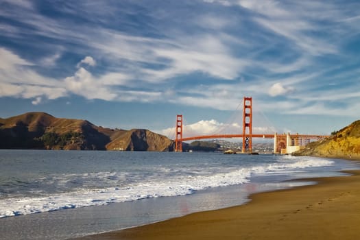 The Golden Gate Bridge in San Francisco bay