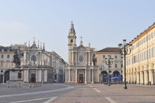 Piazza San Carlo in Turin (Torino) baroque architecture